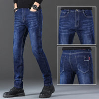 Jeans Men Autumn and Winter New Elastic Business Men's Pants Youth Men Straight Man Men's Adult Seasons A Comfortable Gentleman