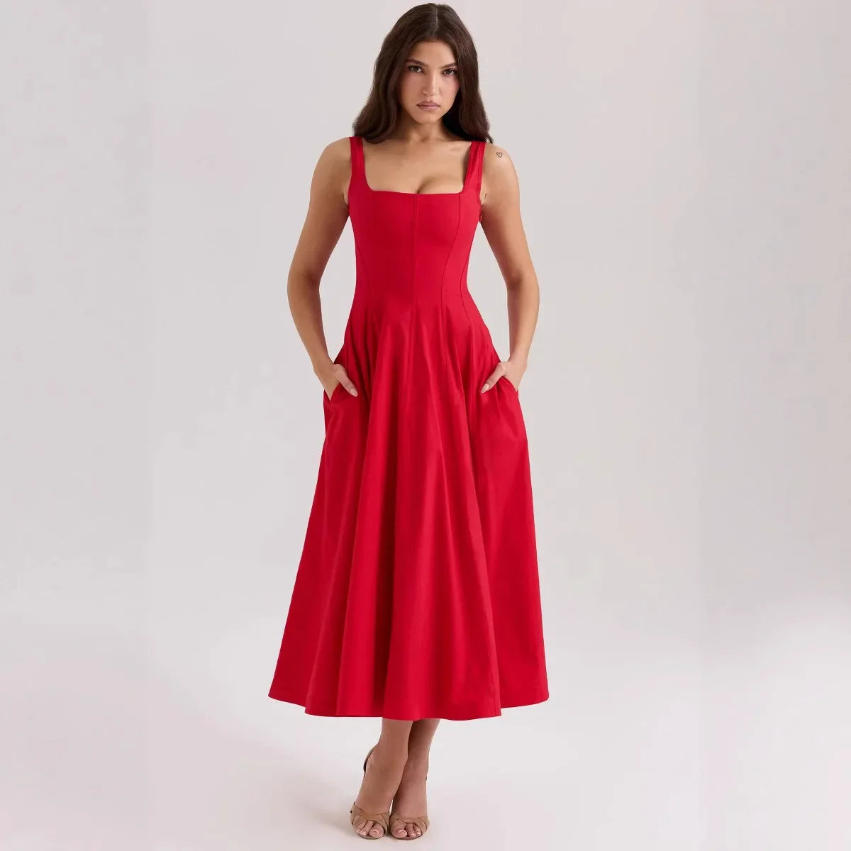 Summer Elegant Lace Up Dress 2025 New Arrivals Floral Print Midi Dress Women Sexy Corset Dress for Holiday Birthday