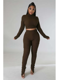 Sexy African Clothes Women 2 Piece Set Crop Tops Empire Pant Suits