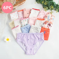 6PCS/Lot Kids Underwear Baby Girls Panties Cotton Floral Print Toddlers Shorts Briefs Cute Kid Panties Children's Underpants