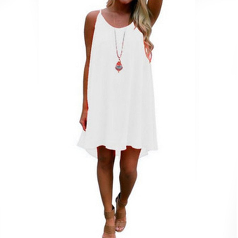 Hot New Sexy Womens Summer Casual Sleeveless Strap Backless Beach Dress for Evening Party