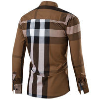 2025 New Fashion Mens Long Sleeve Button Down Shirts 100% Cotton Random Plaid Men's Casual Business Social Shirt for Men Tops