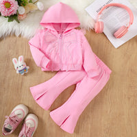 Baby Spring Autumn Clothers Girls Christmas Embroidered Clothes T With Striped Flared Pants Set Fashionable Casual Girl Clothing