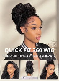 250% 30-36 inch HD Invisi Strap 360 Full Lace Frontal Kinky Curly Wig Black 100% Human Hair Drawstring Snug Water Wig Glueless