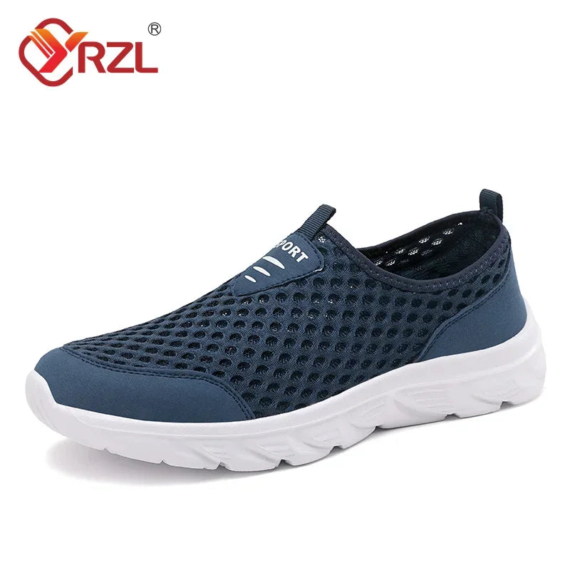 YRZL Lightweight Men Casual Shoes Breathable Slip on Male Casual Sneakers Anti-slip Men's Flats Outdoor Walking Shoes Size 39-46