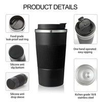 380ml 510ml Stainless Steel Coffee Cup Thermos Mug Garrafa Termico Caneca Termica Cafe Copo Non-slip Travel Car Insulated Bottle