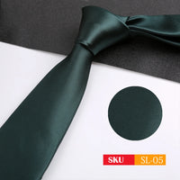 Luxury 8CM Mens Necktie Dark Green Color Dot Plaid Stripes Ties For Man Groom Jacquard Woven Neck Tie For Business Party