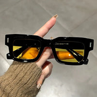 Luxurious Rectangle Sunglasses Women Men Fashion Brand Designer Casual Sun Glasses Female Male Plastic Outdoor Eyewear