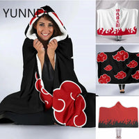 2022 New Anime Hooded Cloak Aldult Autumn Winter Red Cloud Pattern Blanket Office Nap Cape Casual Home Clothing