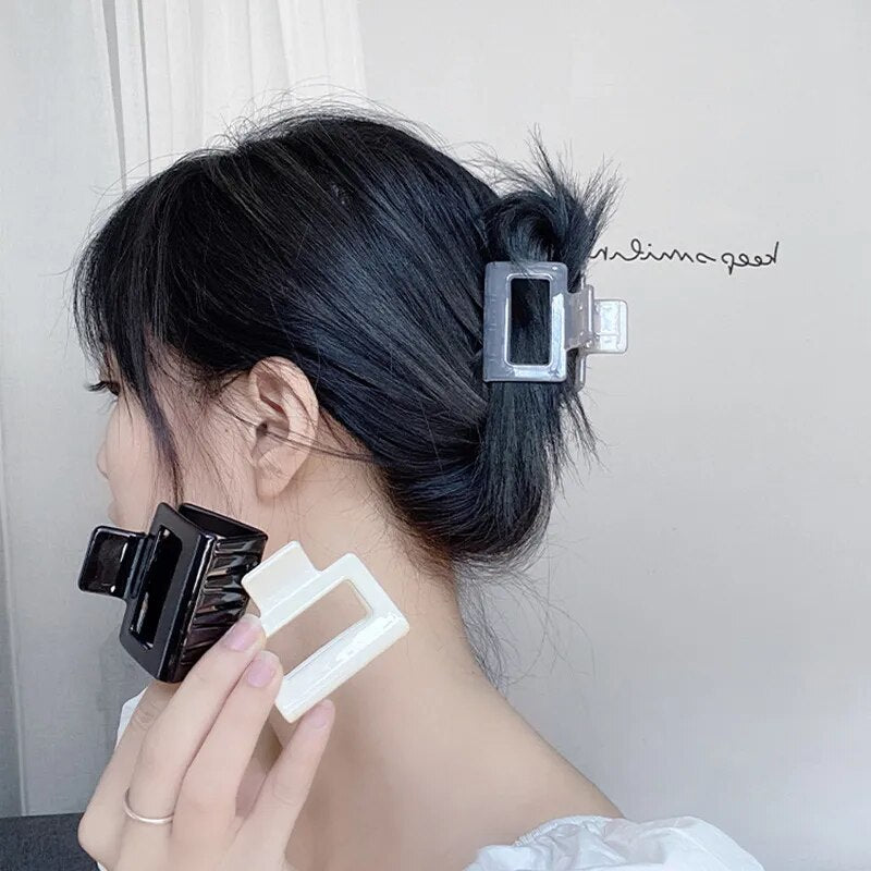 1Piece Square Acetate Acrylic INS Korean Hair Clips Girls Hairpins Crab Claws Clamp Hair Accessories for Women Banana Grips Slid