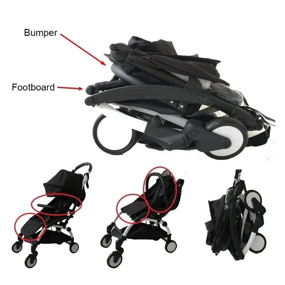 Baby Stroller Accessories Armrest PU Leather Bumper Bar Handrail Extend Footboard Compatible with Babyzen YOYO 2 YOYO 3