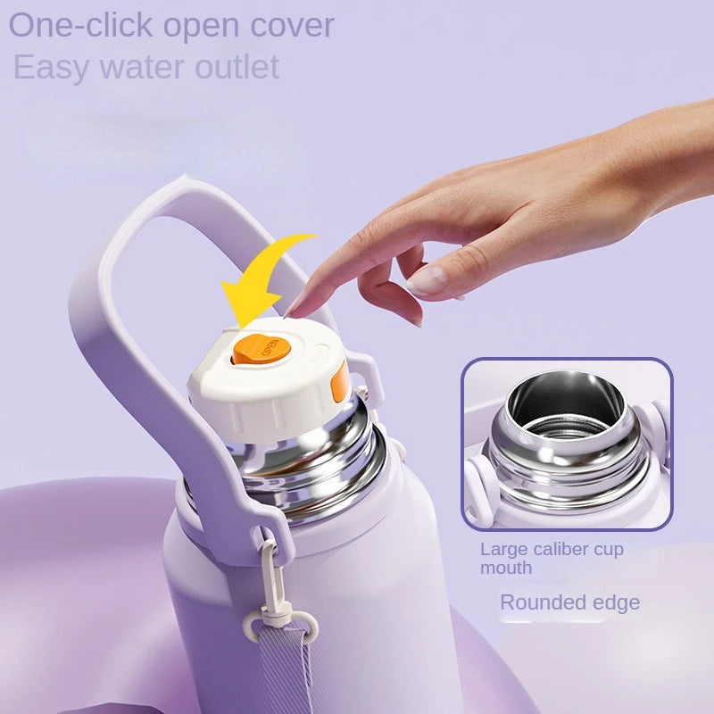 New large-capacity stainless steel insulated water cup outdoor sports food-grade insulated kettle