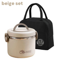 304 Stainless Steel Lunch Box 2 Layer Double Wall Thermal Food Jar, Insulated Bento Box Leakproof Lunch Container with lunch Bag