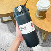 1L/1.2L Large Capacity Thermo Bottle with Straw Stainless Steel Thermal Water Bottle Keep Cold and Hot Thermos Cup Vacuum Flask