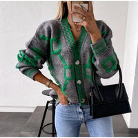 Autumn Winter Women Cardigan Knitted Sweater Jacket Warm Embroidery Fashion Knit Cardigans Coat Lady Loose Sweaters 2022