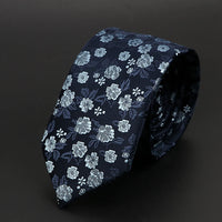 New Men Ties Solid Color Stripe Print Floral 6cm Jacquard Business Neckties Narrow Skinny Tie Wedding Prom Daily Wear Accessory