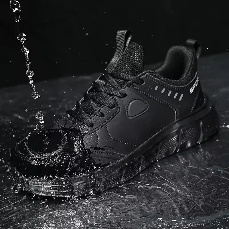 Men's Waterproof Work Shoes Lightweight Comfortable Anti Slip Shock-absorbing Sneakers Outdoor Casual Tennis Fashionable Shoes