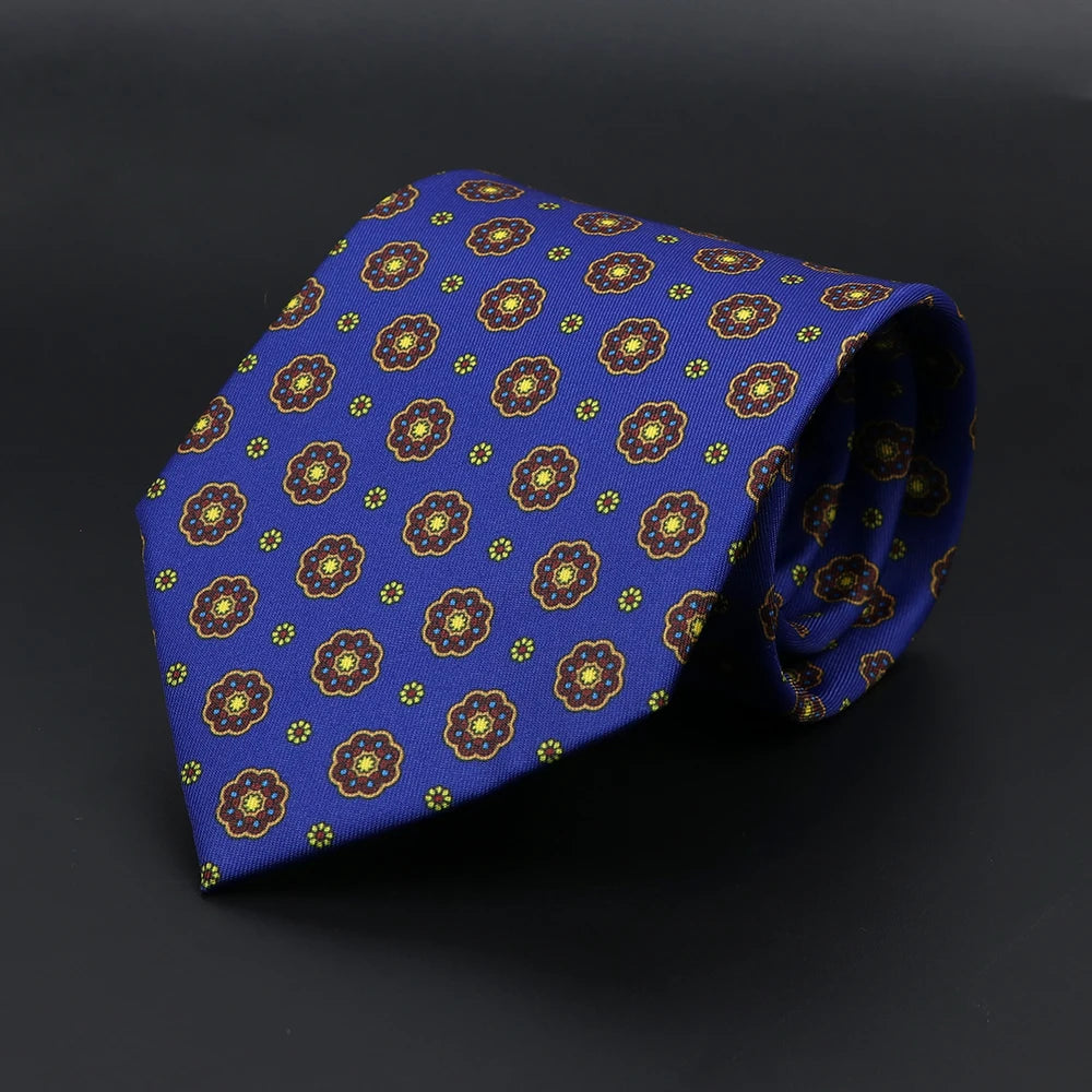 Vintage Men's Tie Geometry Paisley Khaki Blue Necktie Soft Chic Bohemian Print 9cm Ties For Men Wedding Business Daily Accessory