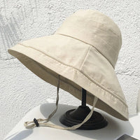 Wide Brim Anti-UV Fisherman's Hat Women Outdoor Hiking Camping Beach Sun Protection Hats Woman 2026 Summer Adjustable Bucket Hat