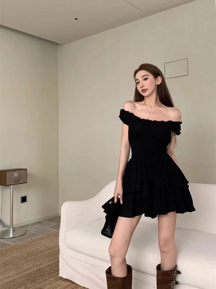 skims corset mini dress Zjkrl Mesh Corset Mini A Line Dresses Skims White Off Shoulder Summer Sexy Folds Puff Sleeve Women Elegant Evening Vestidos