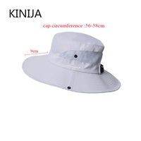 Women Ponytail Fisherman Hat Waterproof Sun Cap Pure Color Outdoor Travel Fishing Climbing Hiking Large Brim Bucket Hat Fashion