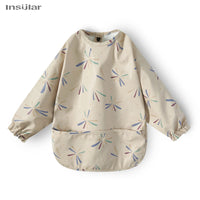 New Baby Bib with Pocket for Feeding Accessories Bibs for Children Waterproof Long Sleeve Bibs Aprons with Long Sleeve