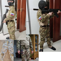 Children Tactical Suits Camouflage Suit Special Forces Combat Uniform Kids Outdoor Sport Training Sets with Knee Pads Camping