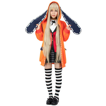 Kids Adult Kakegurui Compulsive Gambler Cosplay Cute Long-eared Rabbit Coat Runa Yomozuki Costumes