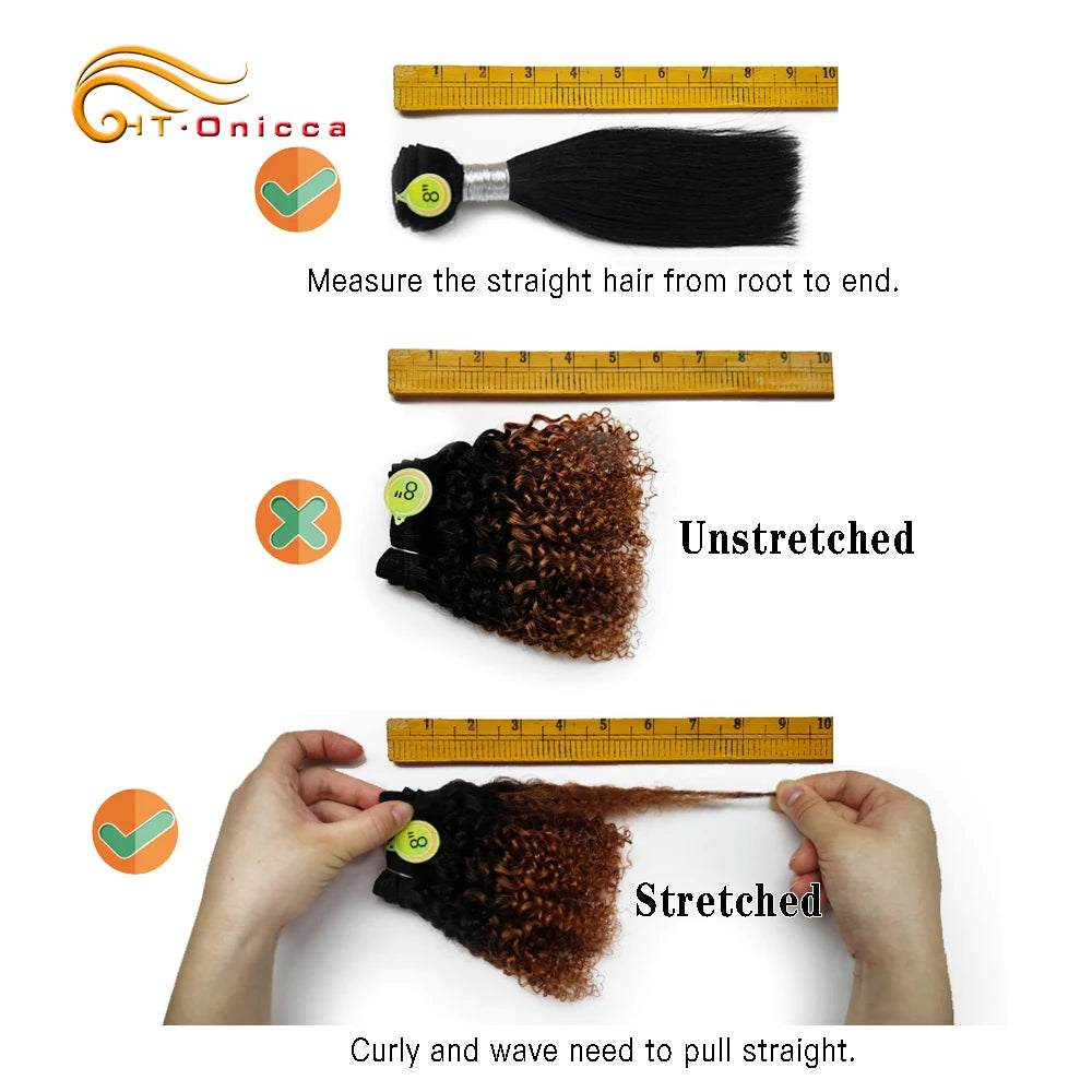 Blonde Bouncy Curly Bundles 100% Human Hair Bundles For Black Women Indian Short Curly Hair Bundles Colored 1B 27 30 99J