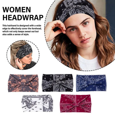 New Print Wide Headwrap Headbands Elastic Hair Bands Yoga Headband Fashion Turban Makeup Hair Hoop Vintag Headwrap Hair Accessor