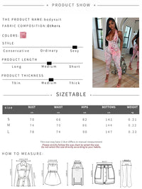 Nibber Fit Colorful Print Jumpsuit Women Halter Deep v-Neck Sexy Backless Sleeveless Midnight Peach Hip Street Activity Overalls