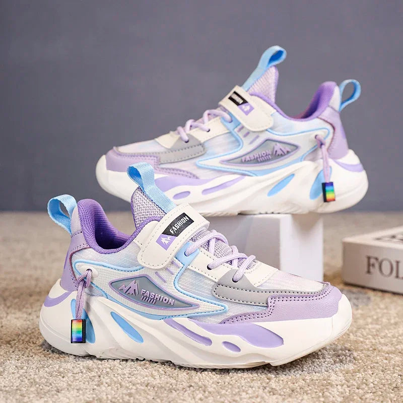 New Kids Girls Sneakers Breathable Mesh Running Shoes Lightweight Soft Sole Sports Shoes for Children School Walking Tennis