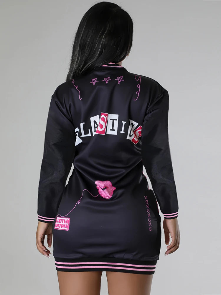 Elegant and Beautiful Womens Dresses Winter Long Sleeve Sexy Punk Mini Dress Black Short Tight Dress Wholesale Dropshipping