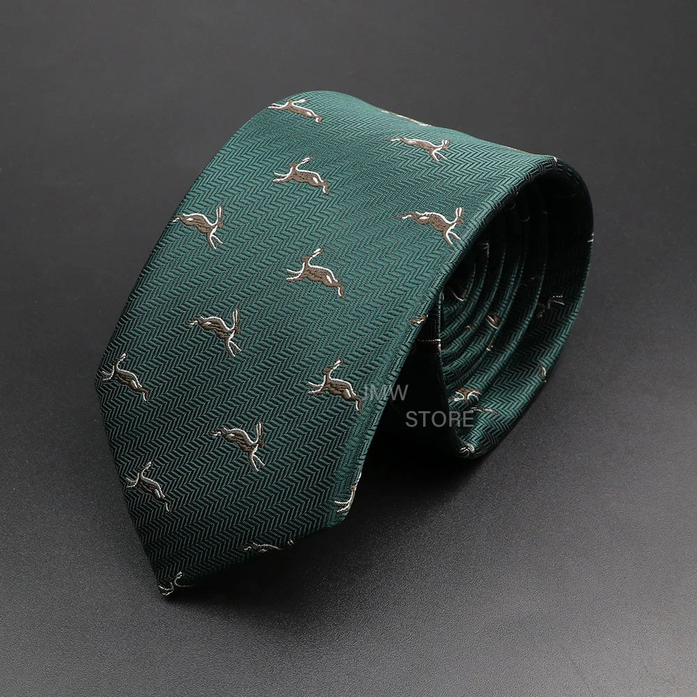 New Design Wedding Men Tie Green Wine Red Paisley Flower Animal Neckties Men Business Dropshipping Groom Collar Accessories Gift