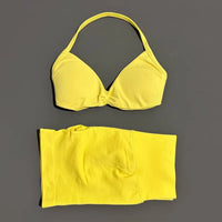 2 Piece Sport Set Women Seamless Yoga Tank Bra High Waist Scrunch Bum Gym Shorts Sets Fitness Running Workout Suit