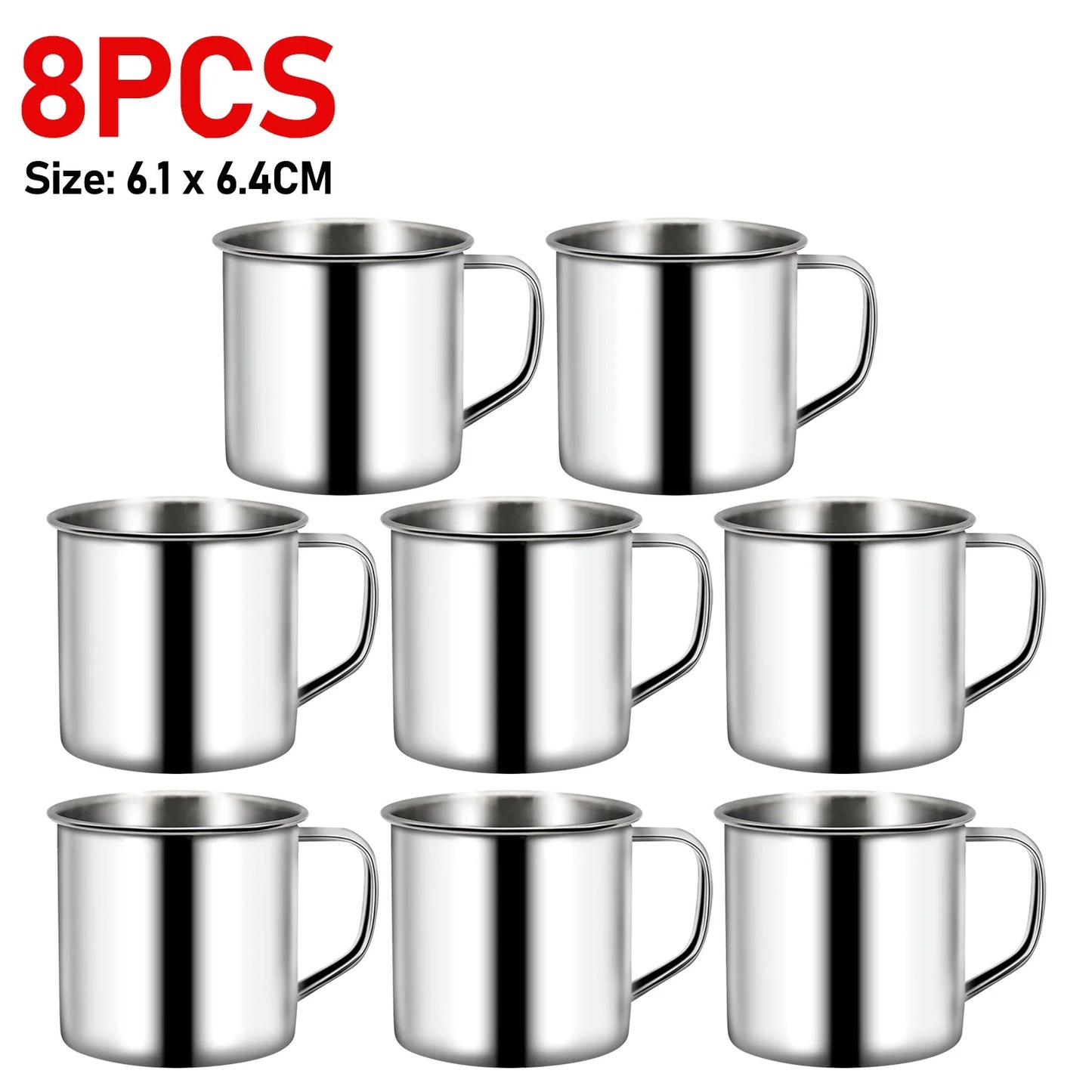 Stainless Steel Coffee Mugs Insulated Coffee & Tea Cup with Handles Shatterproof 200mL Metal Cup Mug Kitchen Accessories