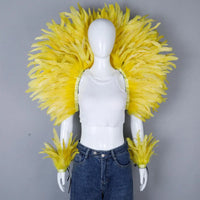 Elegant Women's 2-Piece Shawl Set Cosplay Feather Punk Style for Halloween Masquerade Ball Party Carnival New