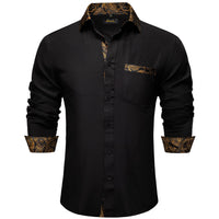 Luxury White Red Dress Shirts for Men Clothing Long Sleeve Tuxedo Social Casual Splicing Paisley Collar Cuff Mens Shirt