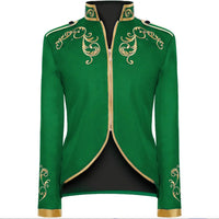 British Style Men Embroidered Flower Suit White / Blue / Red Male Wedding Dance Party Coat Singer Stage Performance Dress Blazer