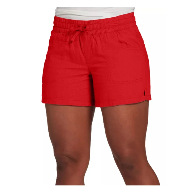 Women's High Waist Lace Up Shorts Casual Straight Pants Comfortable Monochromatic Summer New 2022