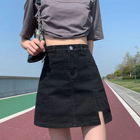 Rimocy Korean High Wiast Denim Mini Skirt Women Summer Sexy Tight Bag Hip Skirts Woman 2023 Slim Fit Y2K Short Skirts Female