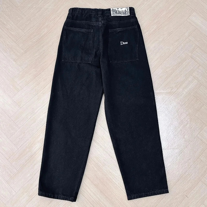 Embroidery men's jeans embroidered European and American letter decoration street style hip-hop gothic fashion pants