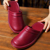 Indoor Leather Slippers Men Home Cheap Shoes 2025 Spring New Style Flat Mules High Quality Unisex House Slippers
