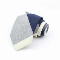 Mens Ties 7cm Classic Cotton Handmade Skinny Grey Brown Striped  Neckties Narrow Collar Slim Plaid Casual Tie Accessories Gift
