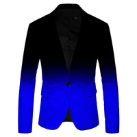 Men's Spring and Autumn New British Fashion Solid Color Suit Jacket, Casual Single-button Lapel Slim Spell Color Suit Jacket