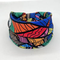 Ladies Wide Elastic Hairband with African Print Knot Sports Yoga Headband Women's Hair Accessory