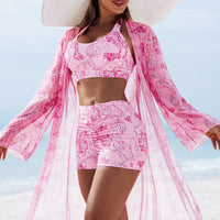 Summer 2026 Swimsuits Tankini Sets Female Swimwear Push Up For Beach Wear Three-Piece Bathing Suits Pool Women's Swimming Suit