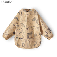 New Baby Bib with Pocket for Feeding Accessories Bibs for Children Waterproof Long Sleeve Bibs Aprons with Long Sleeve