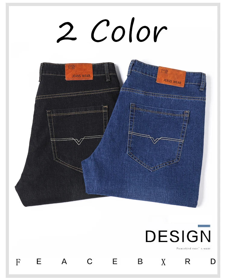 Jeans for Men Big Size 28-50 Denim Fabric Large Size Pants for Fat People 45-150kg Jeans Hombre Wide Leg Jeans Pantalon Homme