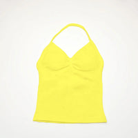 NCLAGEN Longline Strappy Top Sports Women's Yoga Vest With Built In Bra Fitness Top Gym Beautiful Back Running Workout Halter